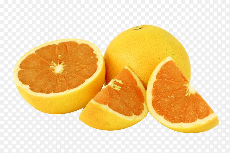 切开的甜橙