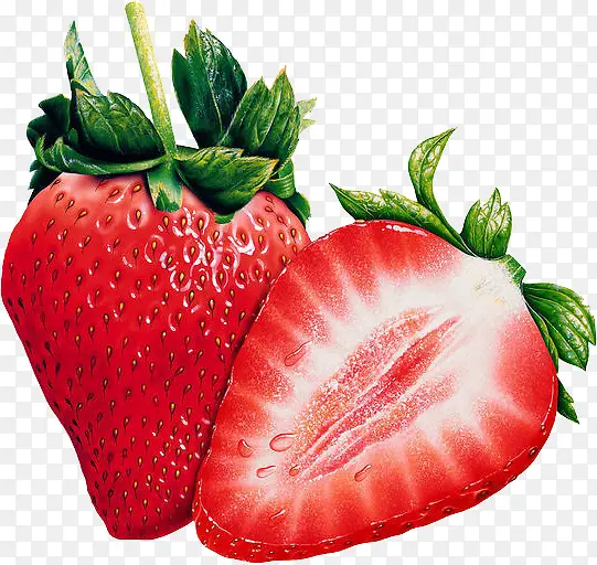 切开的草莓