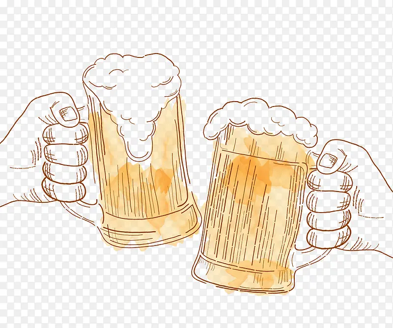卡通啤酒干杯