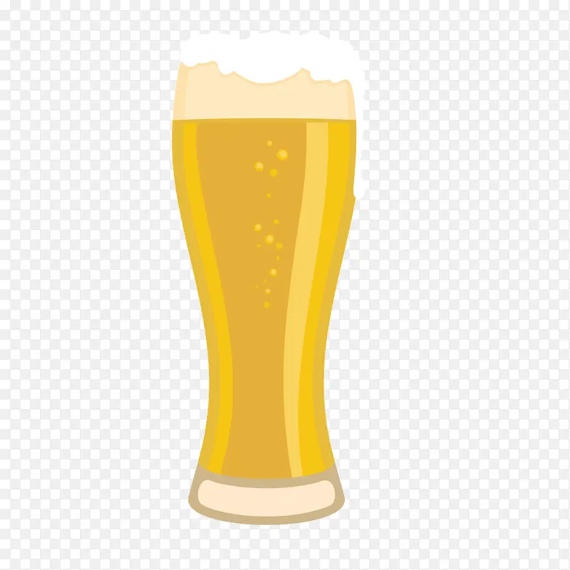 黄色质感啤酒玻璃杯子