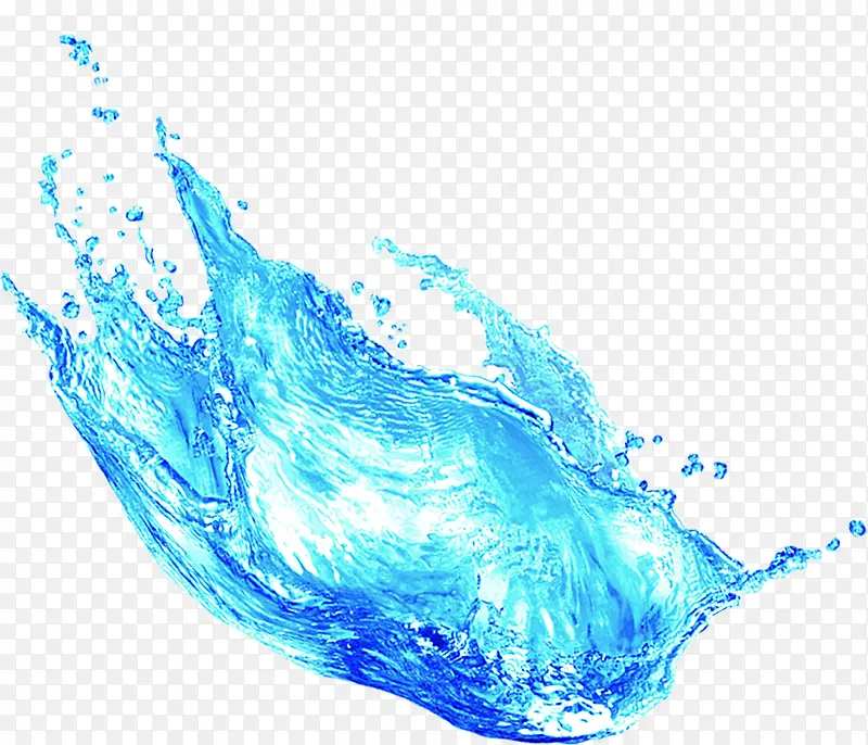 手蓝色水花啤酒节海报