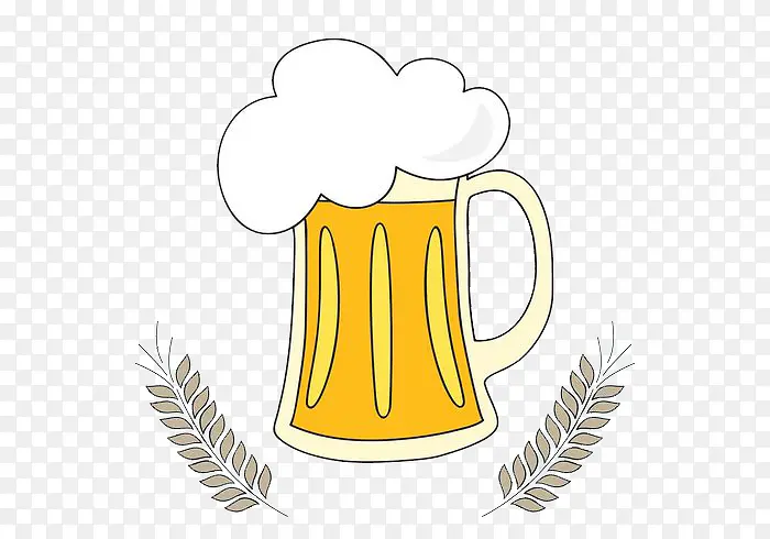啤酒向量小麦