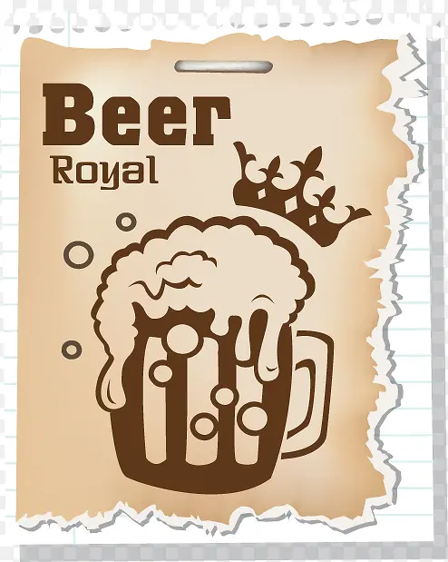 手绘啤酒皇冠信纸图案
