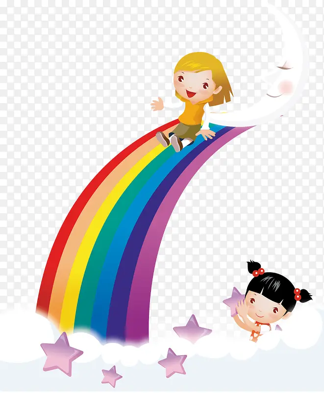 卡通彩虹滑板