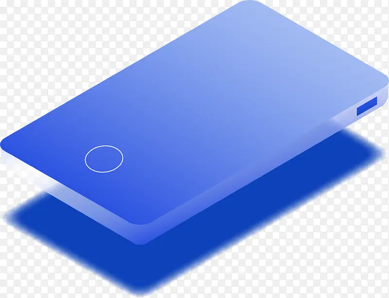 2.5D立体蓝色手机装饰插画