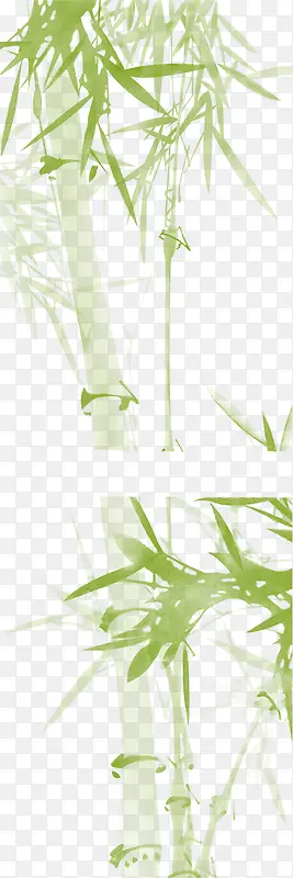 绿色手绘竹叶装饰