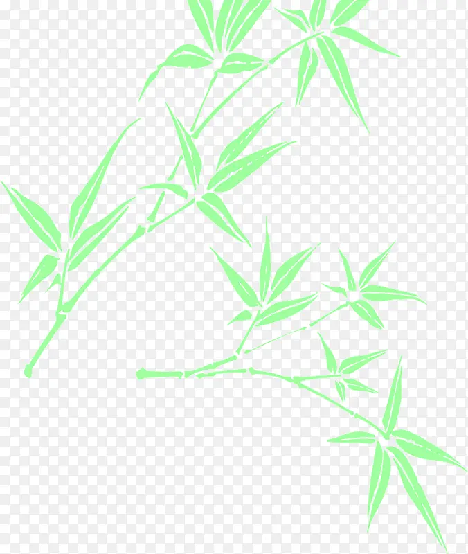 淡绿色竹叶绘画