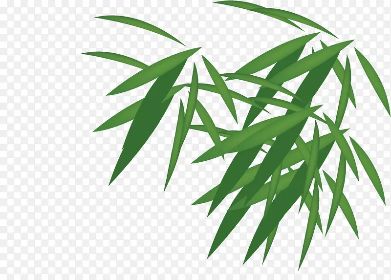 绿色的竹叶效果元素
