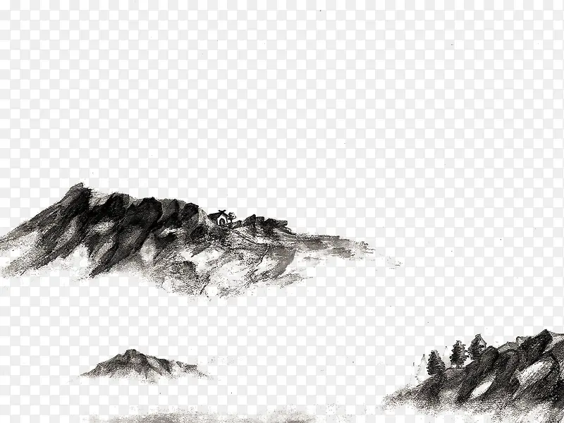 国画黑色云