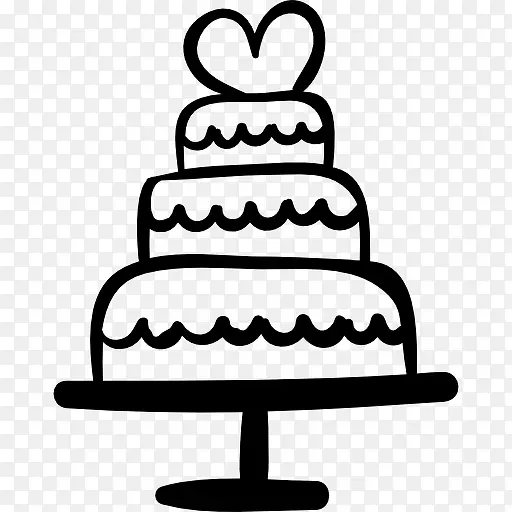婚礼蛋糕的心图标