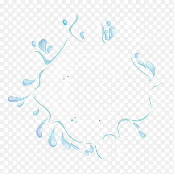 蓝色卡通水花