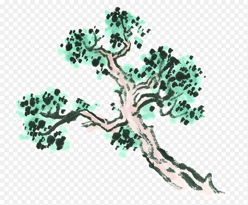 写意国画树