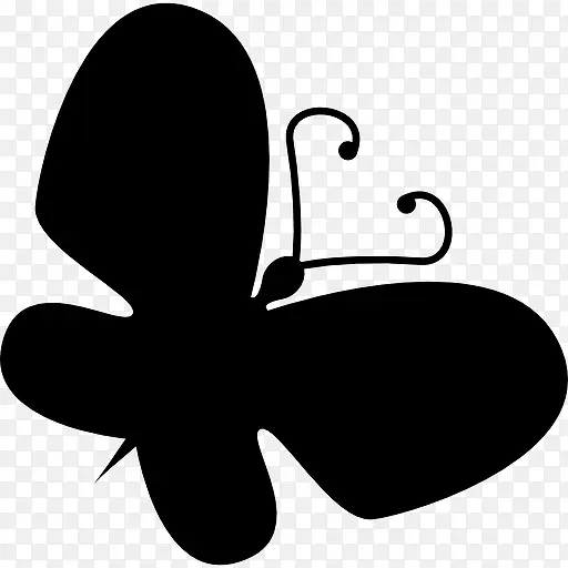蝴蝶的黑色形状旋转右图标