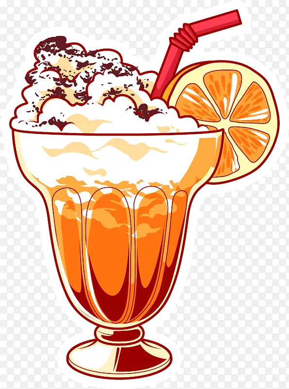 橙色美味沙冰