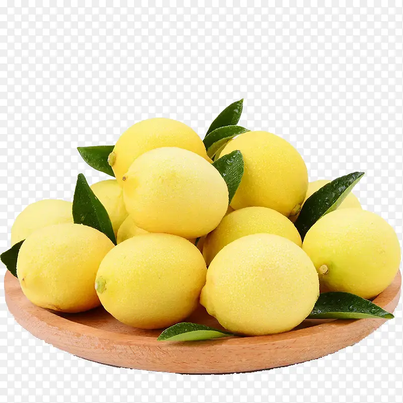 木盘上的柠檬