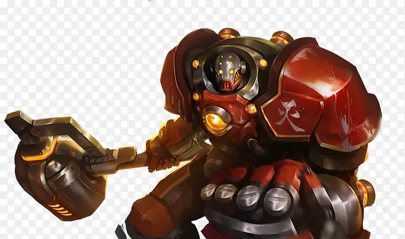 红色火焰游戏机器人盔甲