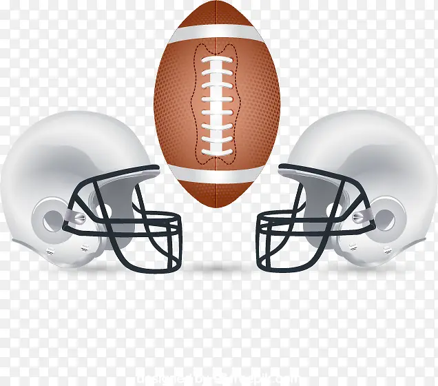 美式橄榄球用球与头盔矢量素材下