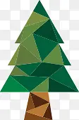 手绘绿色格子圣诞树
