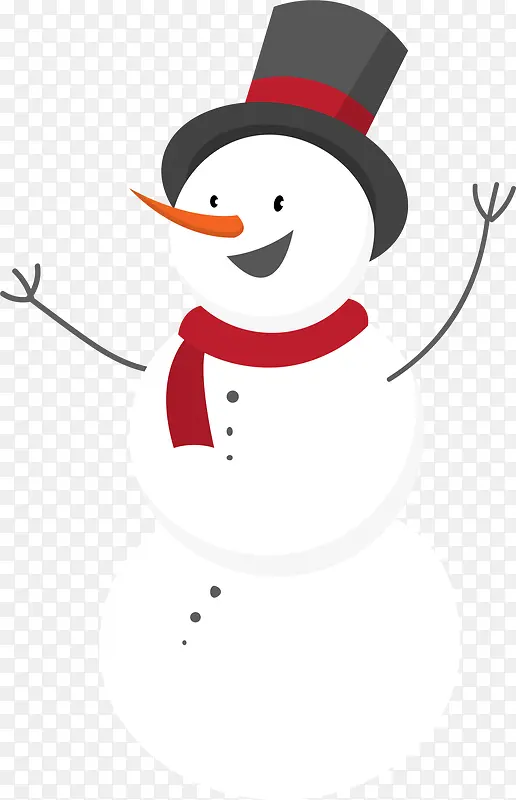 冬日白色可爱雪人