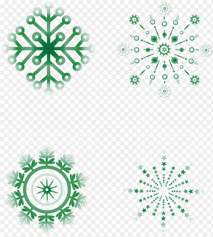 绿色雪花素材