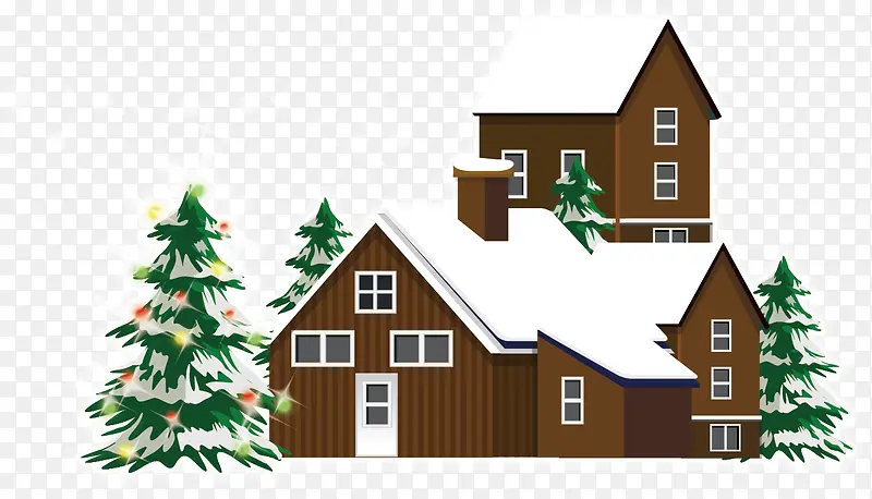 木屋房子冬天素材
