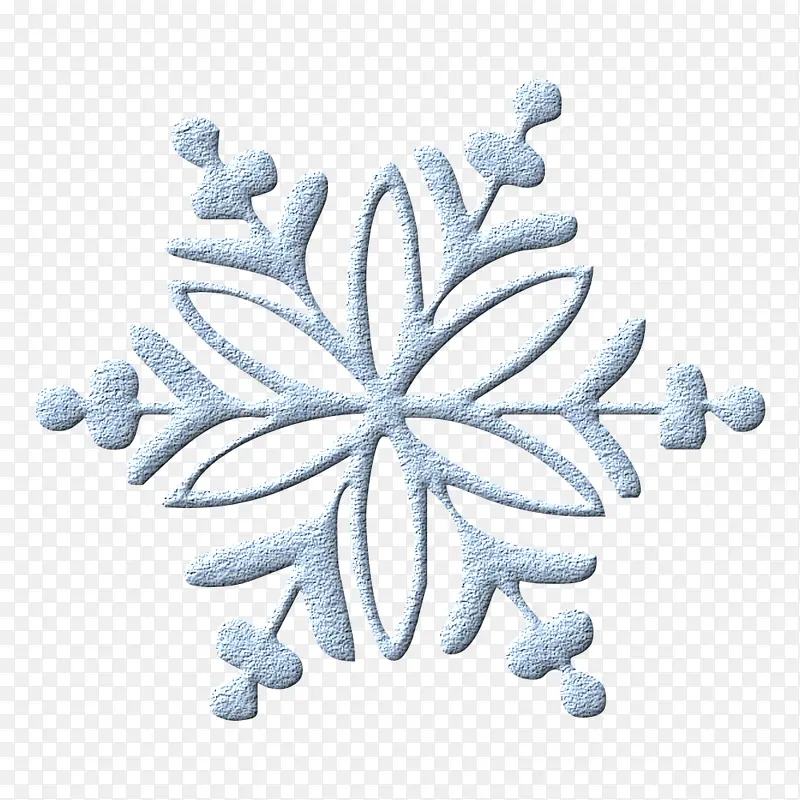 卡通手绘立体蓝色雪花