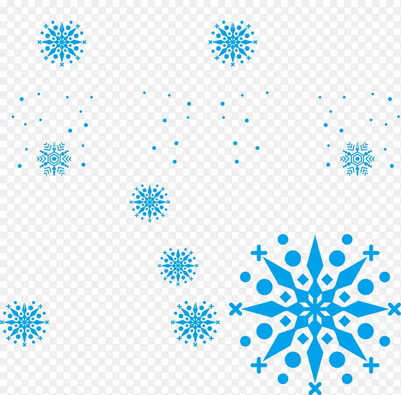 蓝色雪花矢量图