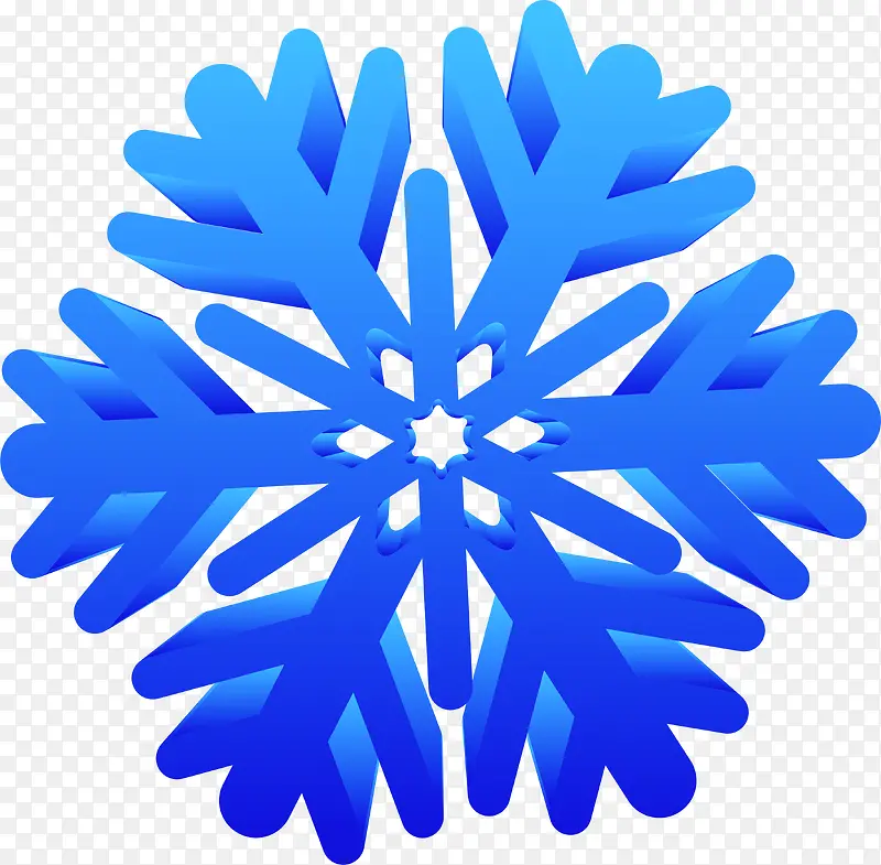 蓝色雪花促销海报
