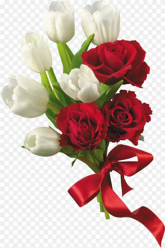 红色白色玫瑰花装饰