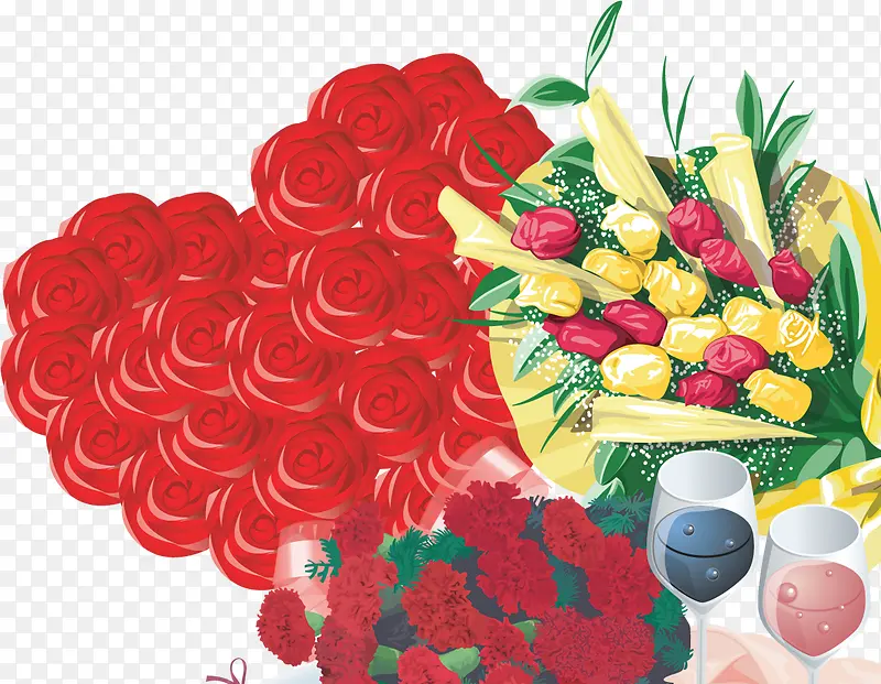 浪漫红色婚礼花朵玫瑰