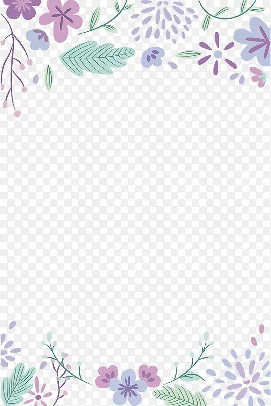 春季手绘小清新花草装饰边框