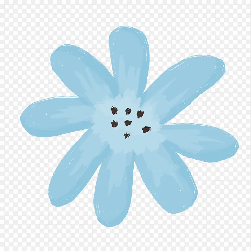 手绘一朵蓝色大花