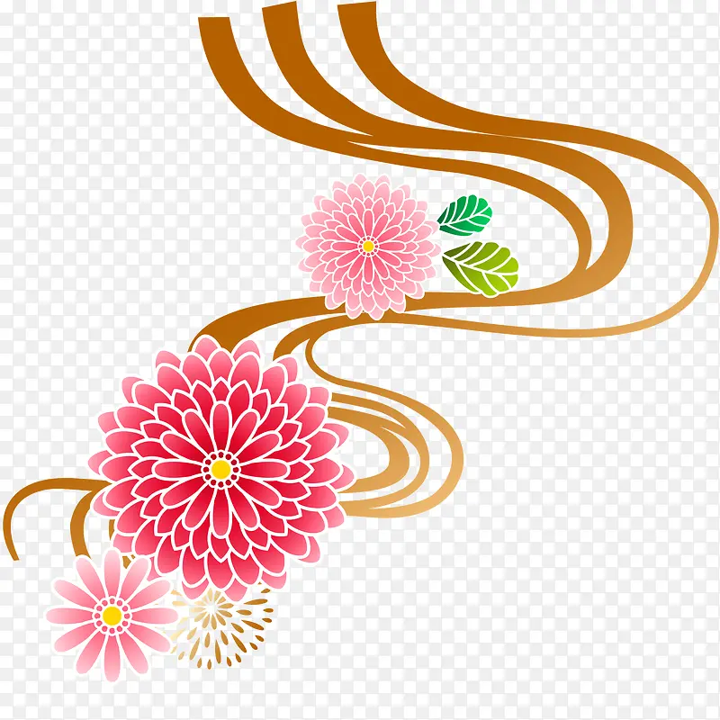 新年装饰矢量鲜花素材