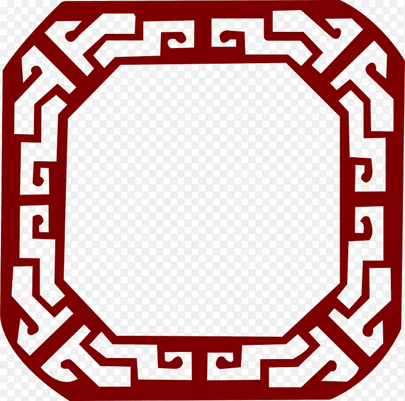 红色中国风版边框