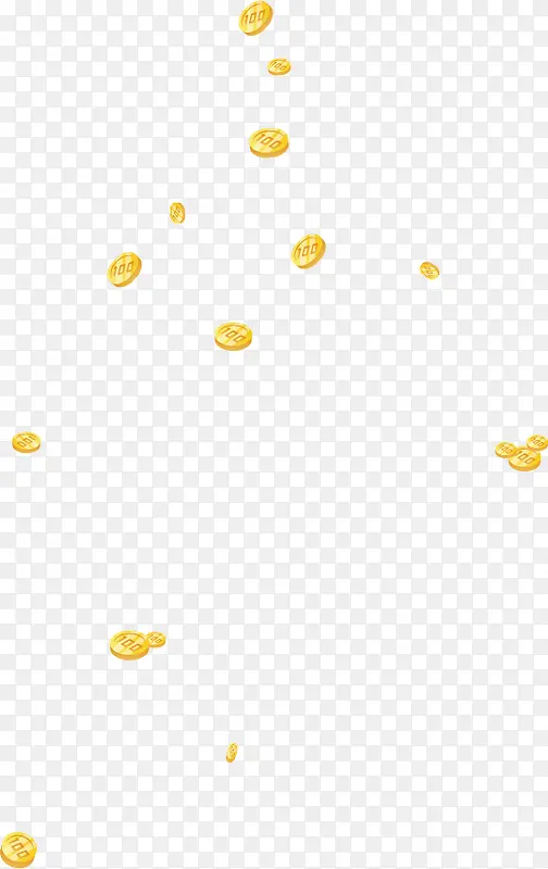 黄色卡通漂浮金币创意