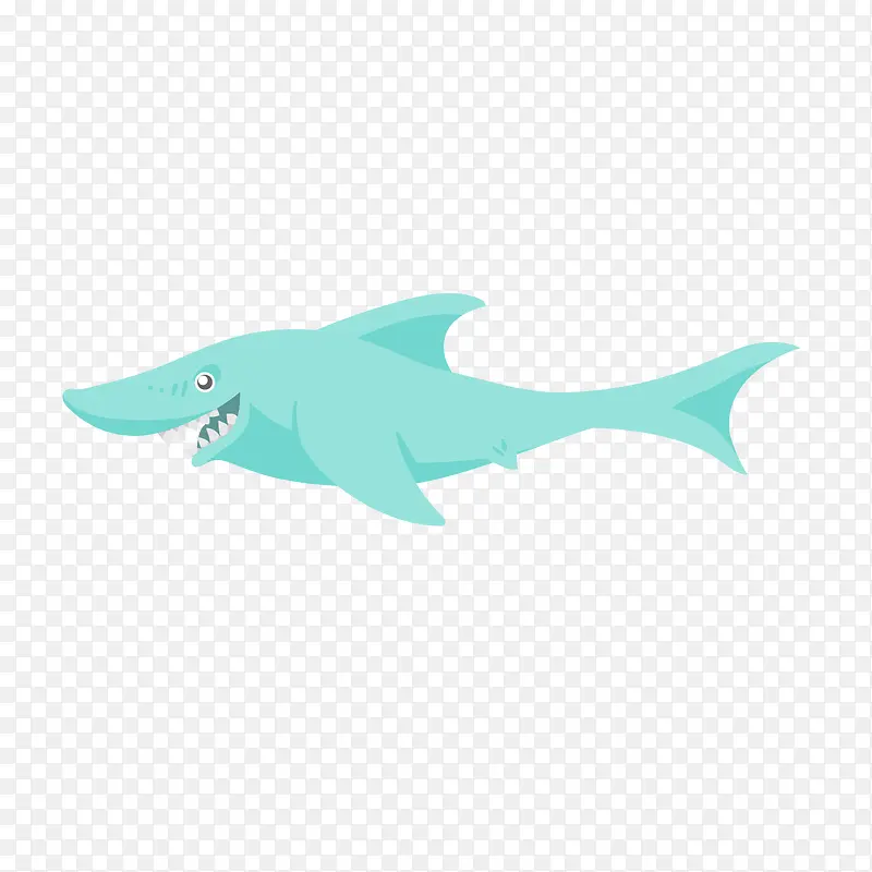 卡通蓝色的鲨鱼设计
