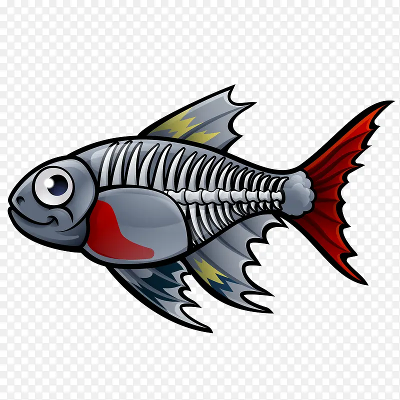 卡通手绘鱼类动物设计