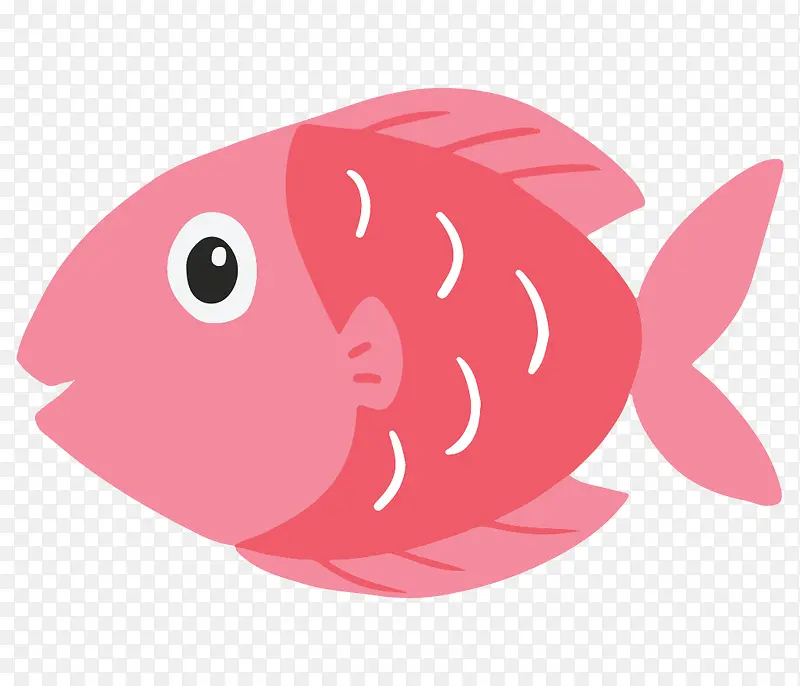 卡通海洋动物玫红小鱼
