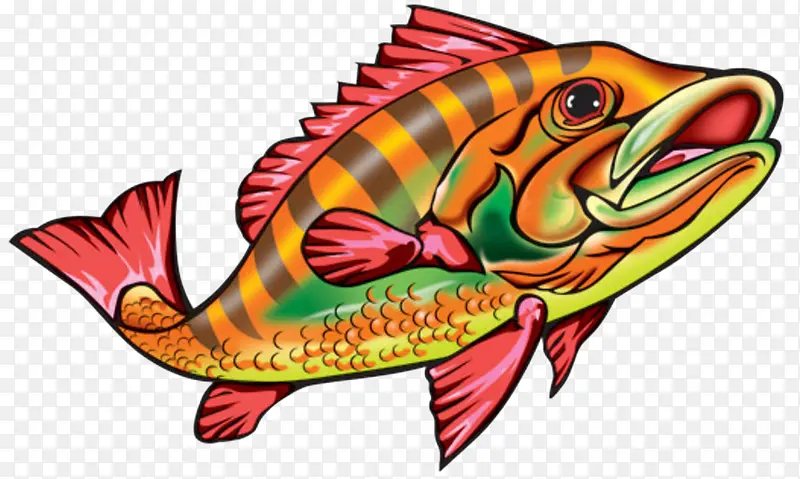 彩绘鱼效果元素