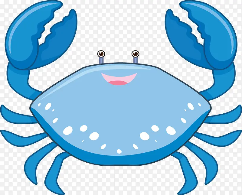 蓝色海洋卡通螃蟹
