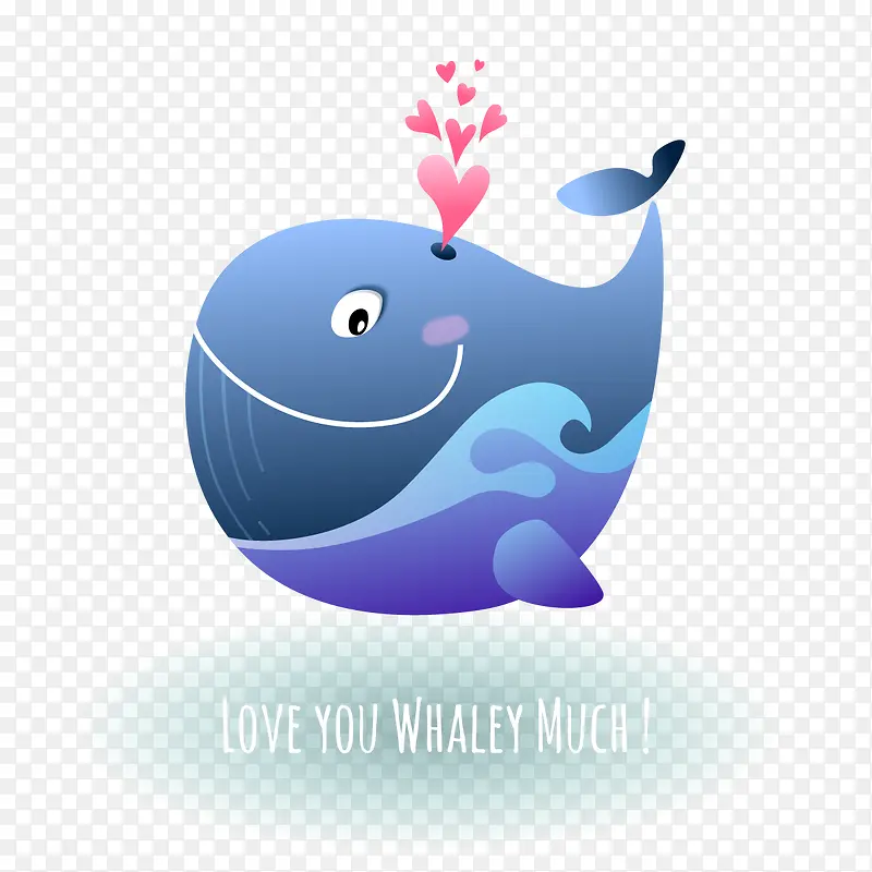 矢量有爱的鲸鱼