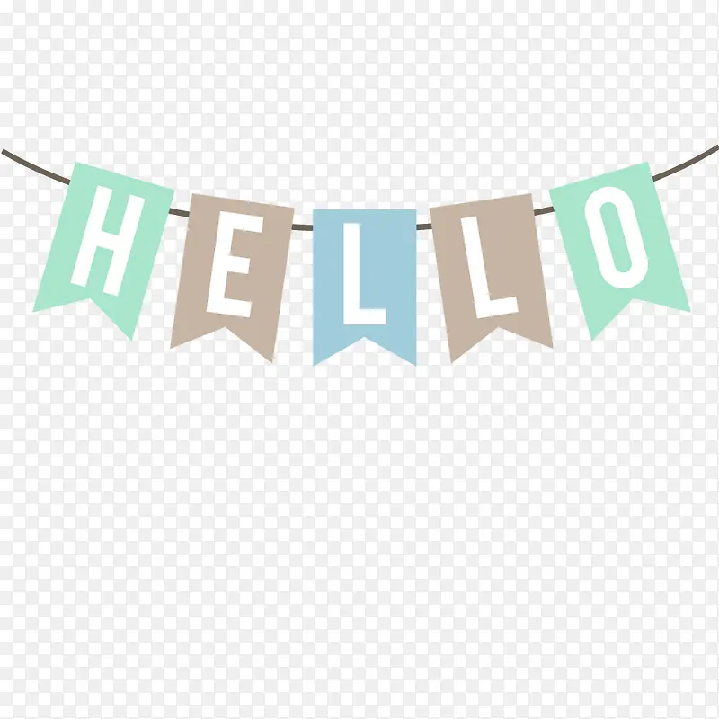 HELLO彩色旗帜