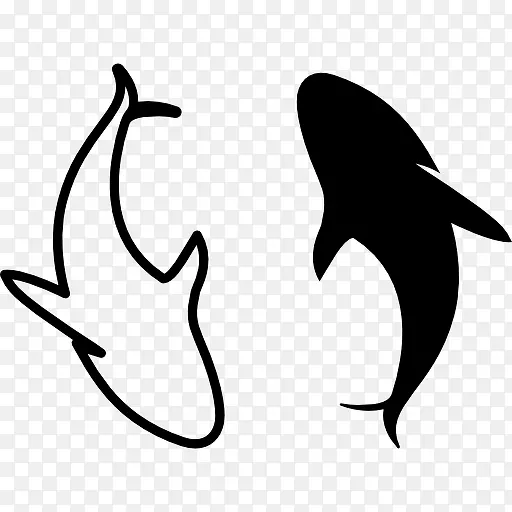 两只海豚图标