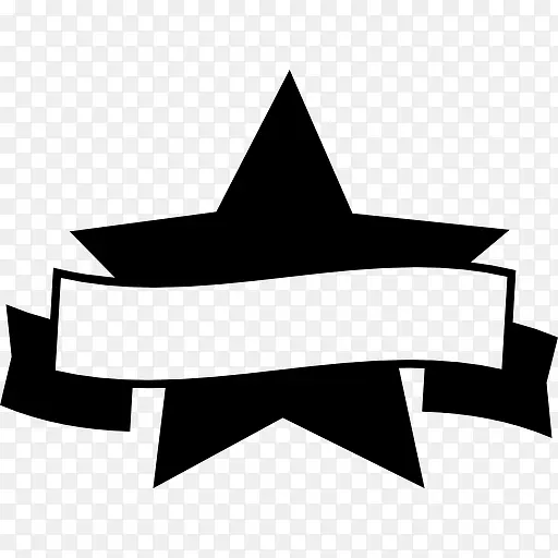 奖象征fivepointed星与旗帜带图标