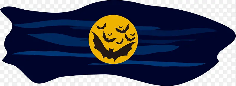 矢量万圣节可怕蝙蝠旗子