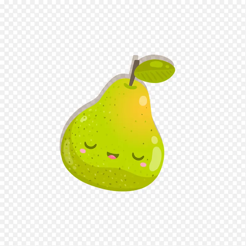 绿色梨子卡通表情