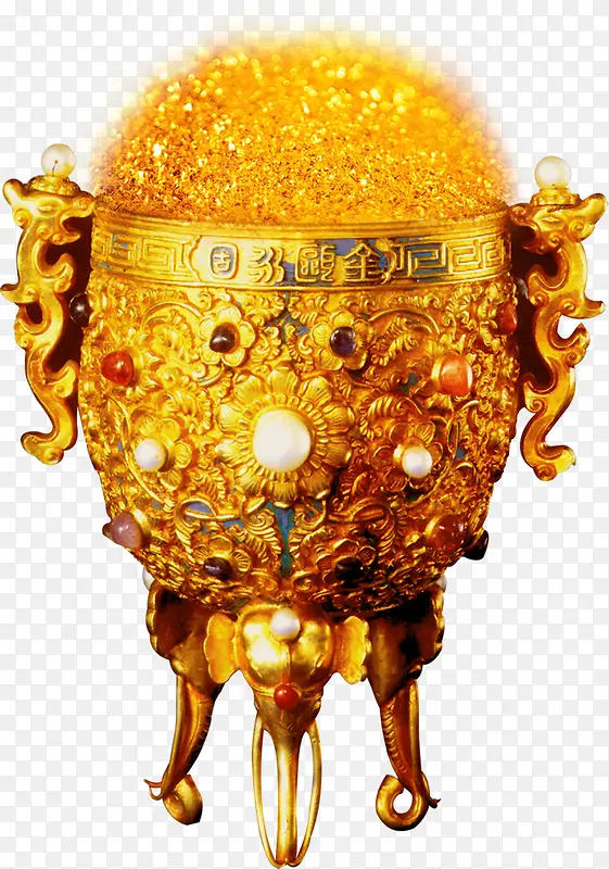 金色珍珠装饰古董