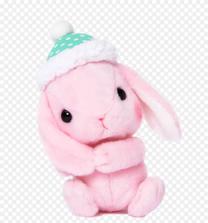 粉色卖萌的垂耳兔玩偶
