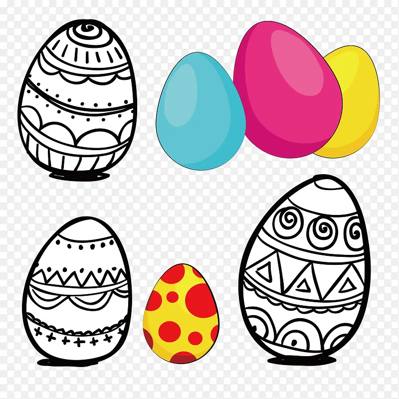 复活节彩蛋和传统陶瓷纹案