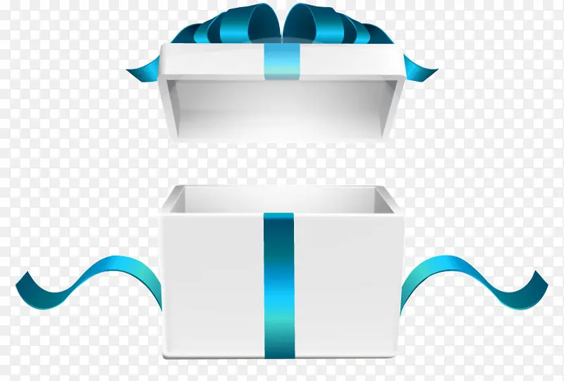 蓝色而礼盒元素